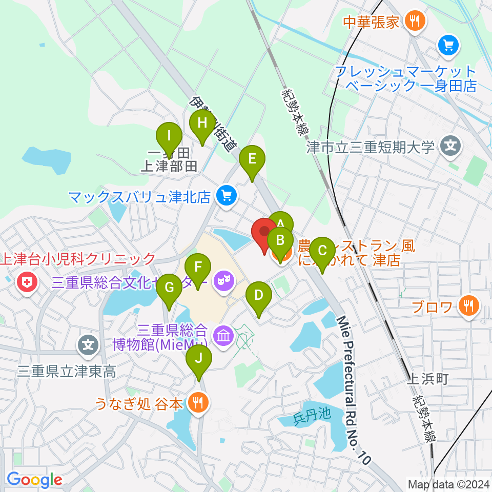 村井楽器 山の手センター周辺のファミレス・ファーストフード一覧地図