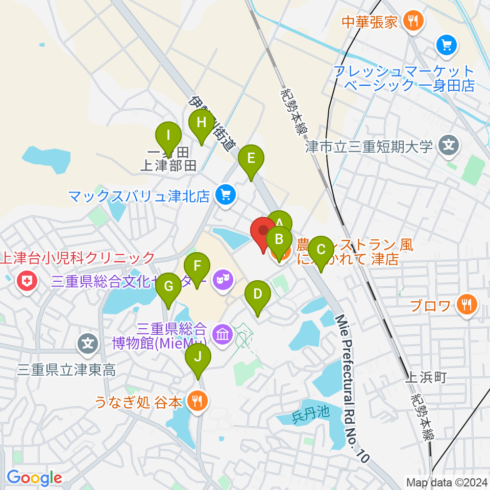 村井楽器 山の手センター周辺のファミレス・ファーストフード一覧地図