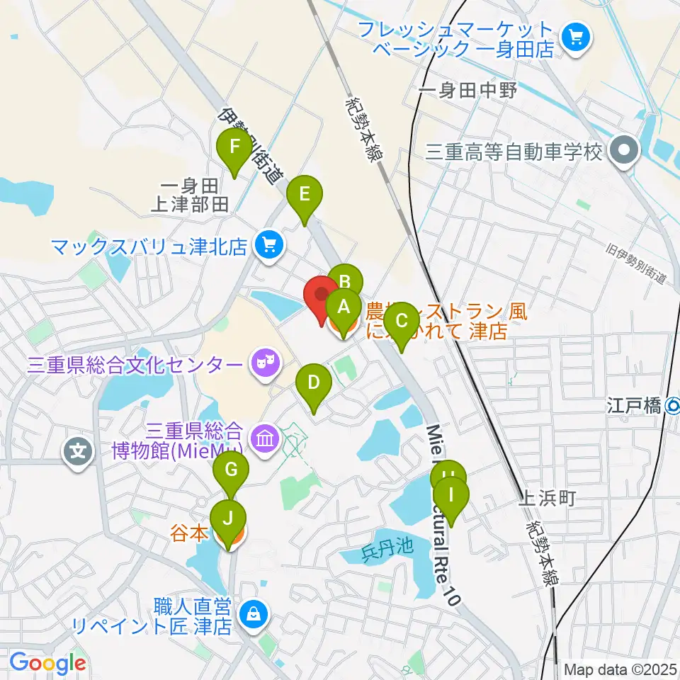 村井楽器 山の手センター周辺のファミレス・ファーストフード一覧地図