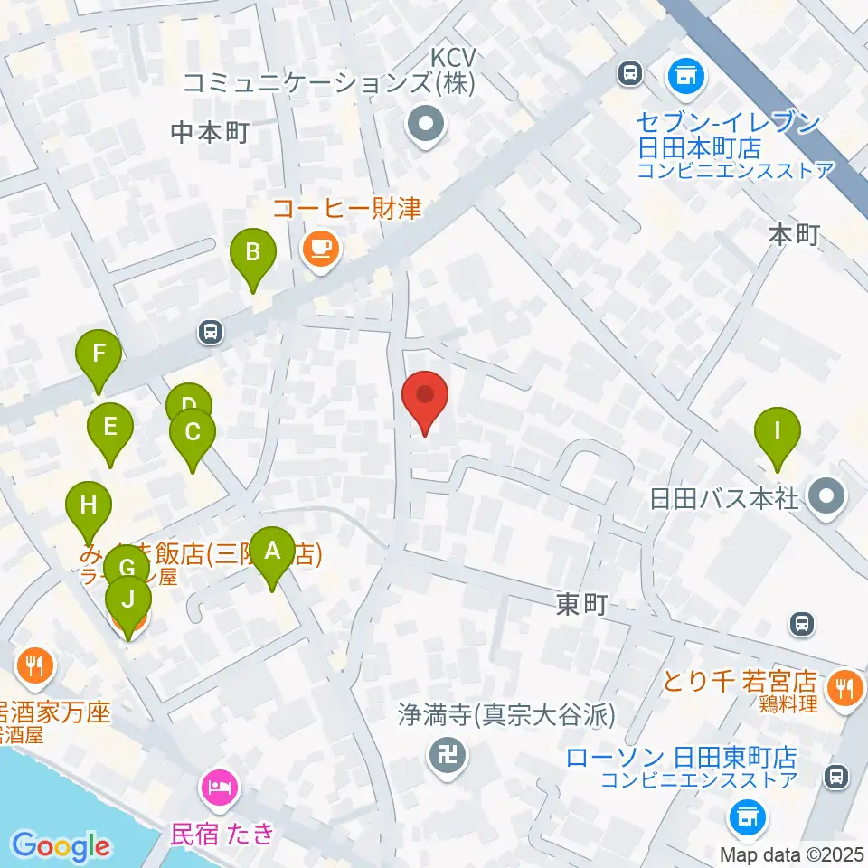 シミズ楽器 音楽教室周辺のファミレス・ファーストフード一覧地図