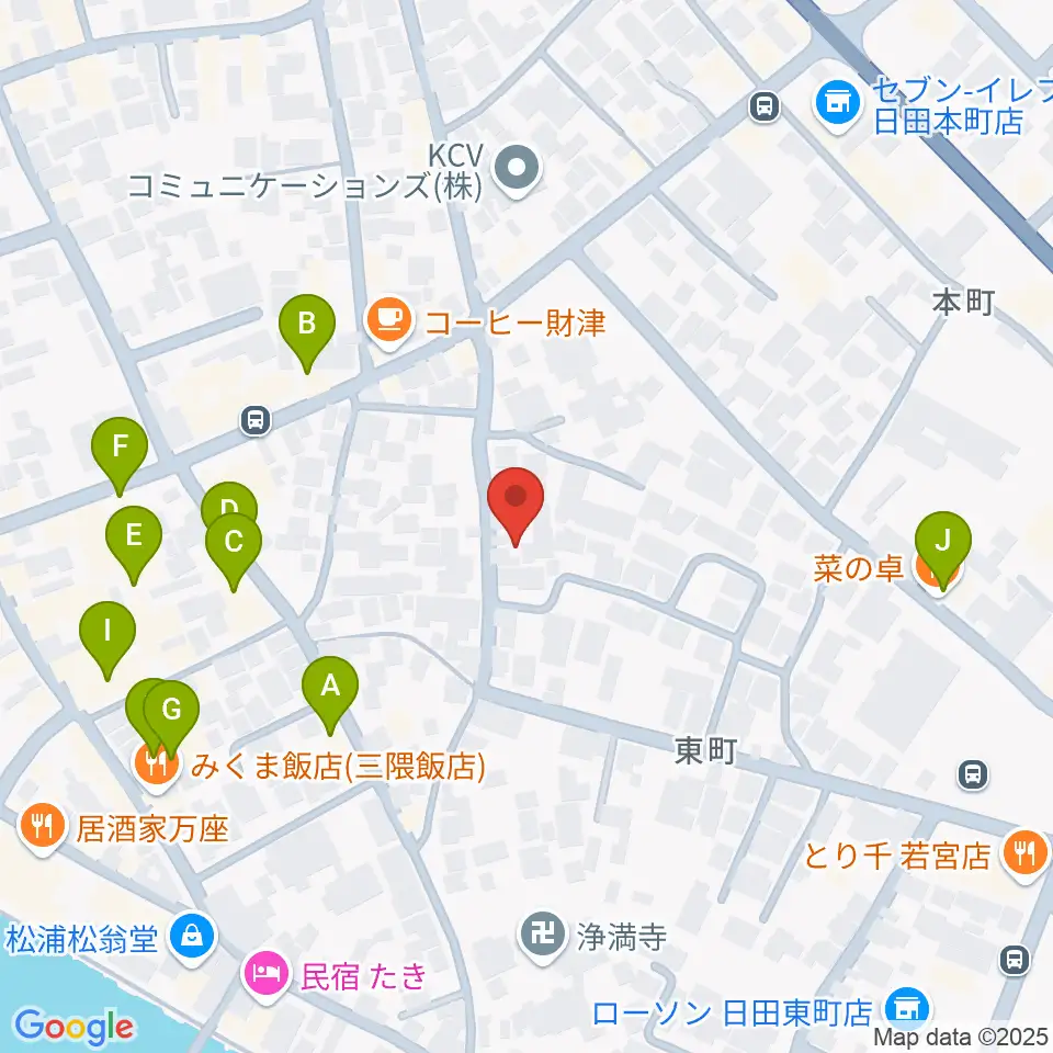 シミズ楽器 音楽教室周辺のファミレス・ファーストフード一覧地図