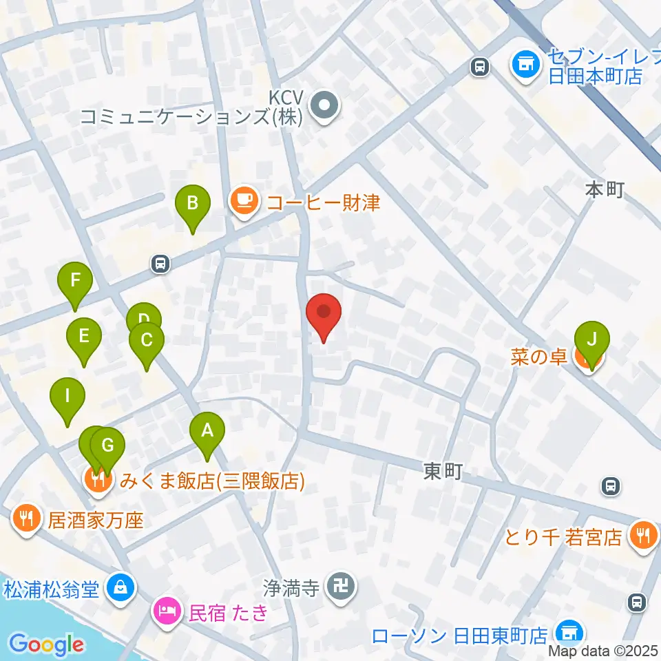 シミズ楽器 音楽教室周辺のファミレス・ファーストフード一覧地図