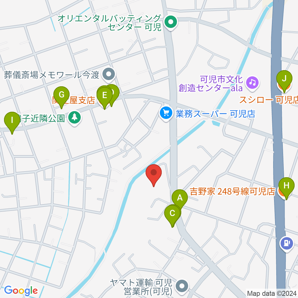 ヤイリギター周辺のファミレス・ファーストフード一覧地図