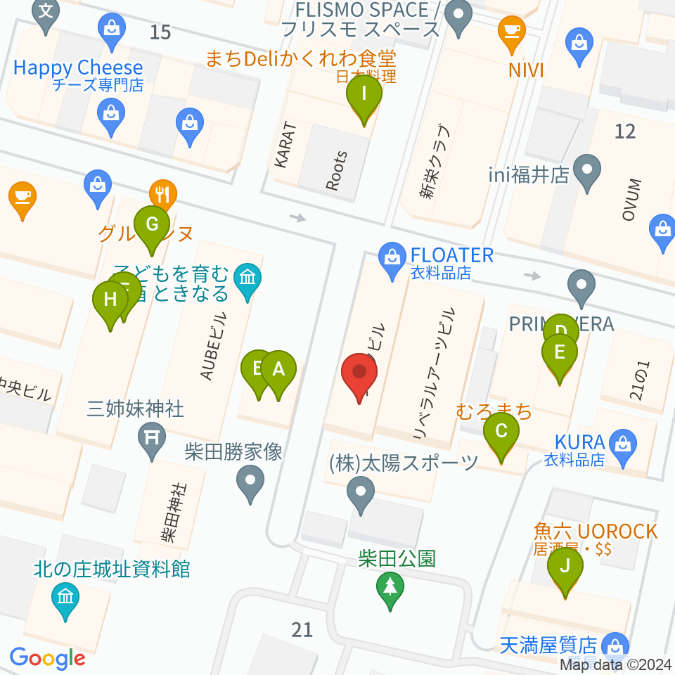 スズキ・メソード福井支部周辺のファミレス・ファーストフード一覧地図