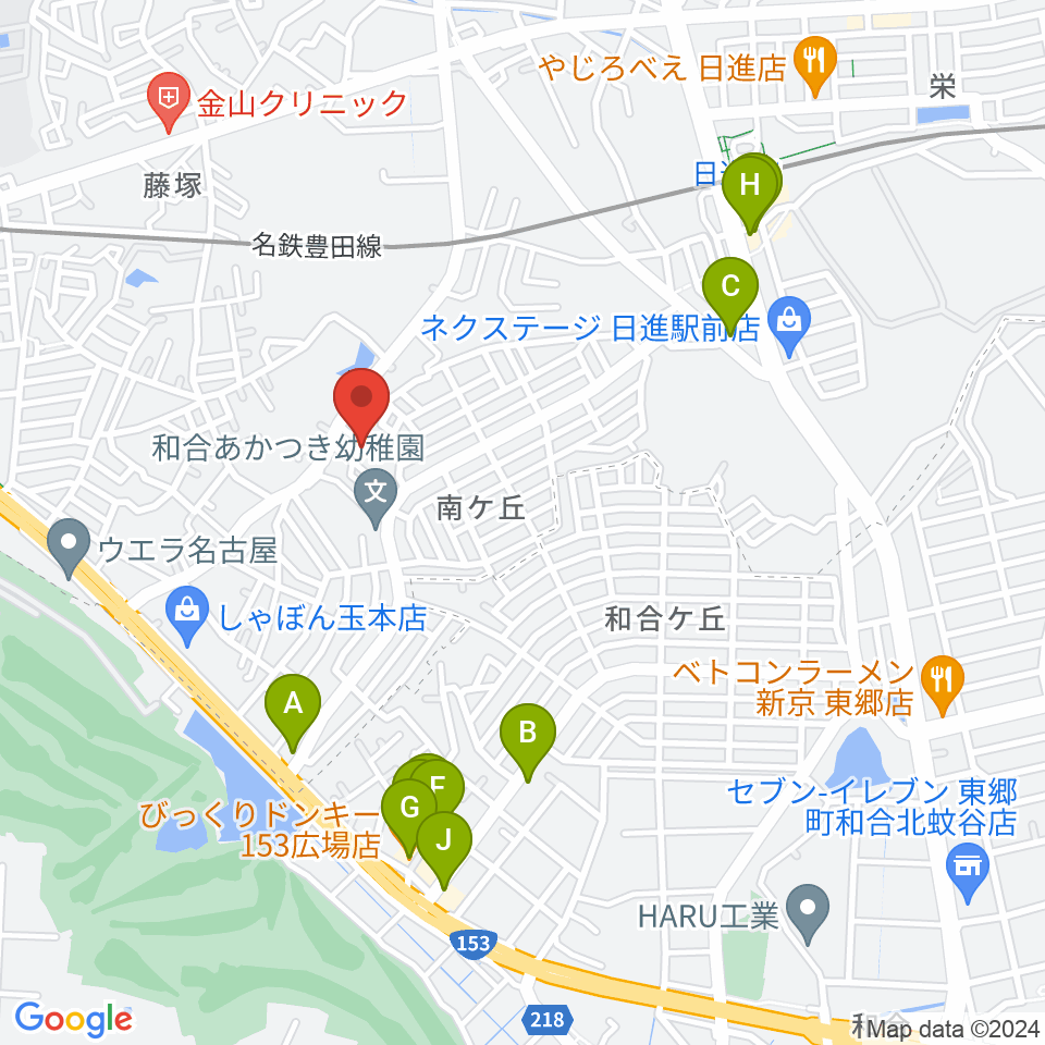 Ｋ＆Ｋミュージック周辺のファミレス・ファーストフード一覧地図