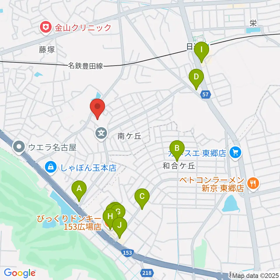 Ｋ＆Ｋミュージック周辺のファミレス・ファーストフード一覧地図