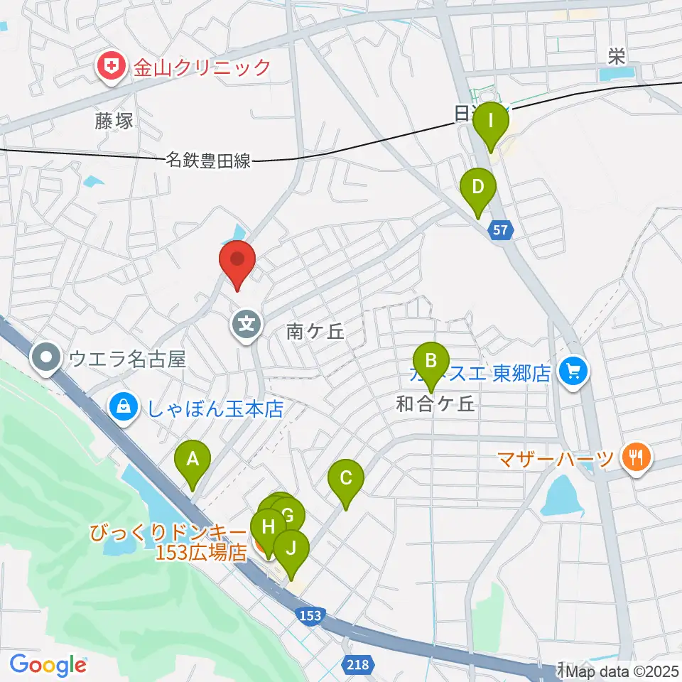 Ｋ＆Ｋミュージック周辺のファミレス・ファーストフード一覧地図