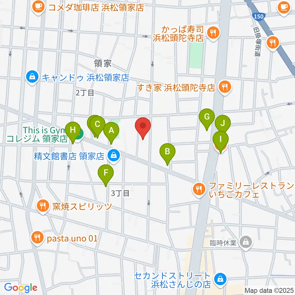 鈴木楽器製作所周辺のファミレス・ファーストフード一覧地図