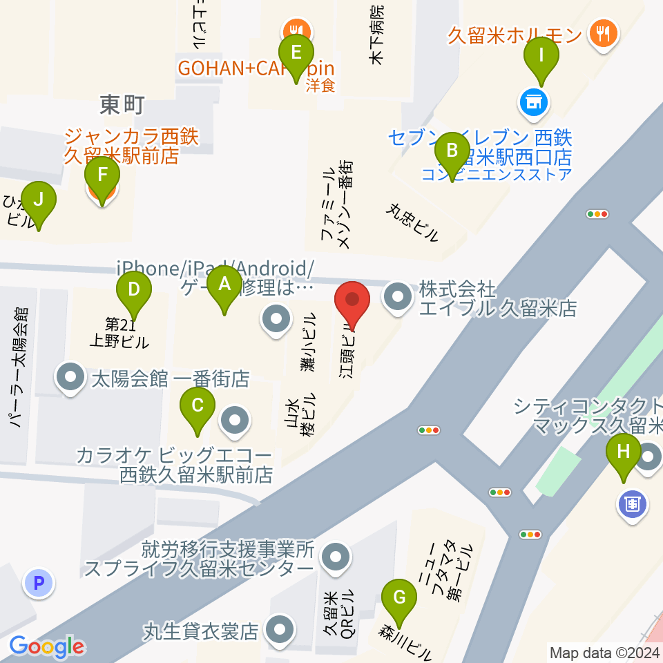 FUNKY DOG周辺のファミレス・ファーストフード一覧地図