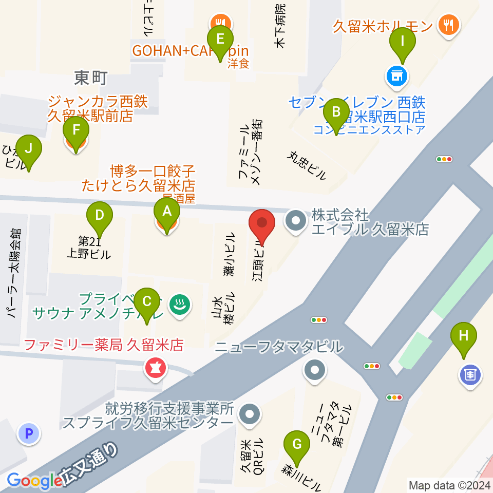 FUNKY DOG周辺のファミレス・ファーストフード一覧地図