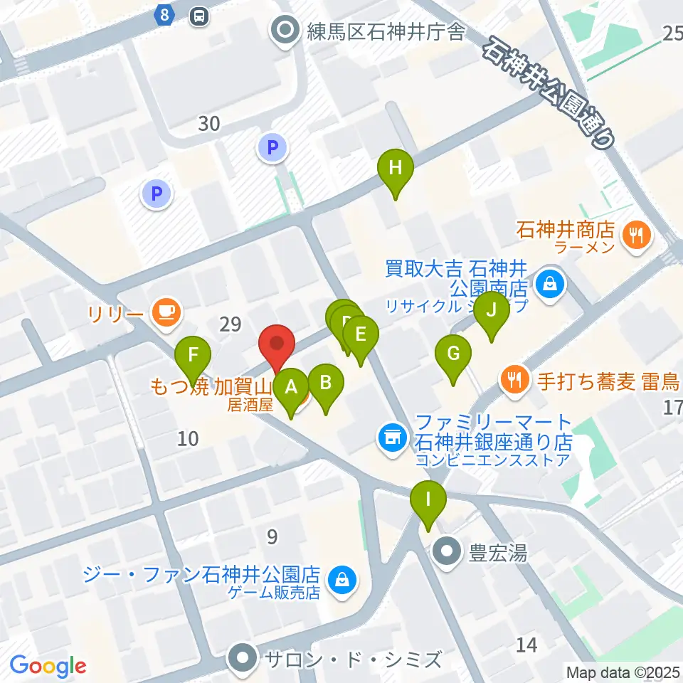 ドットスポットスタジオ周辺のファミレス・ファーストフード一覧地図