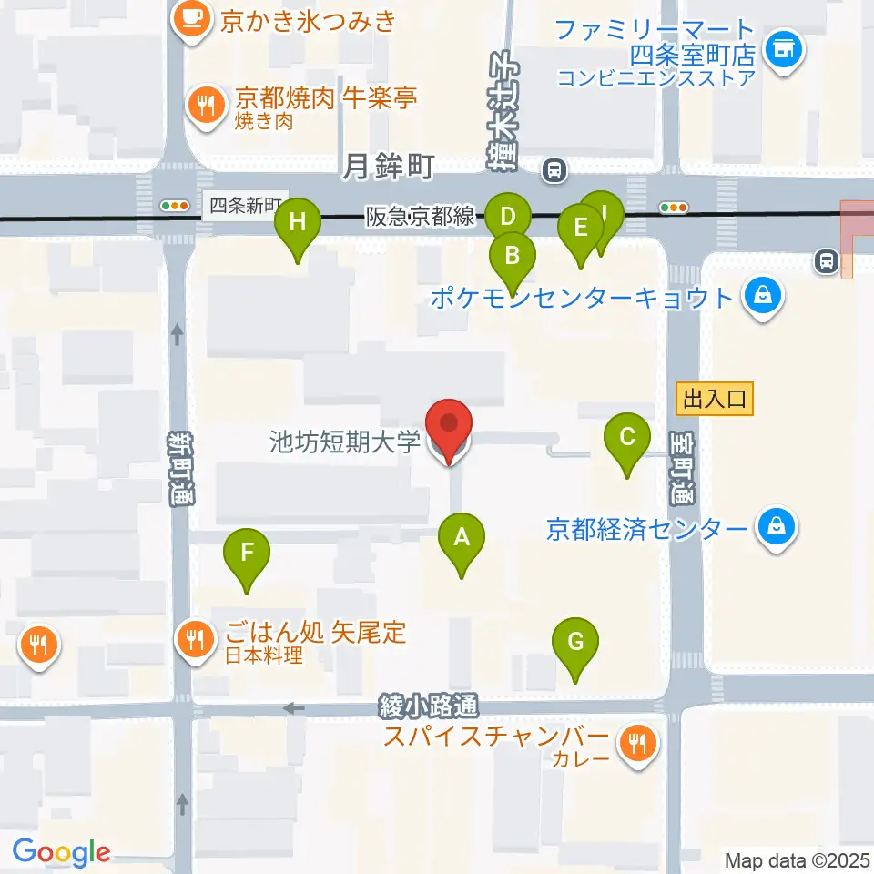 洗心館こころホール周辺のファミレス・ファーストフード一覧地図