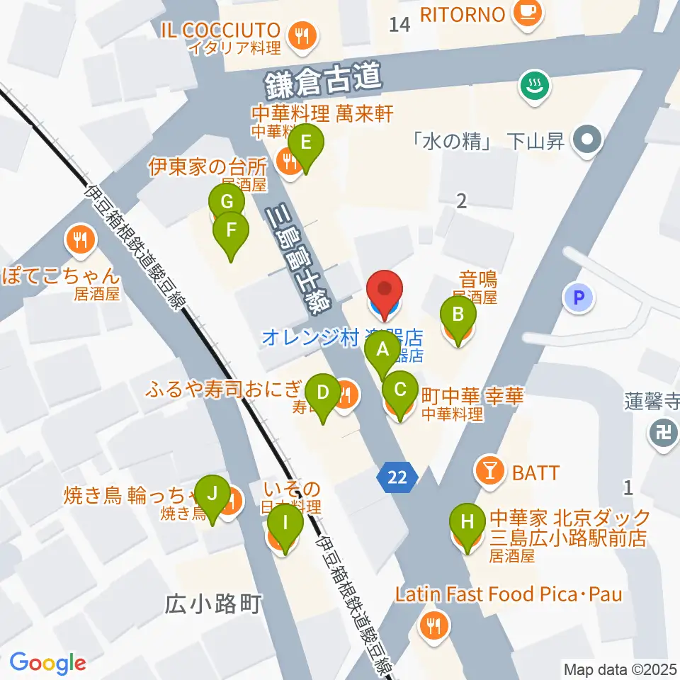 株式会社オレンジ村周辺のファミレス・ファーストフード一覧地図