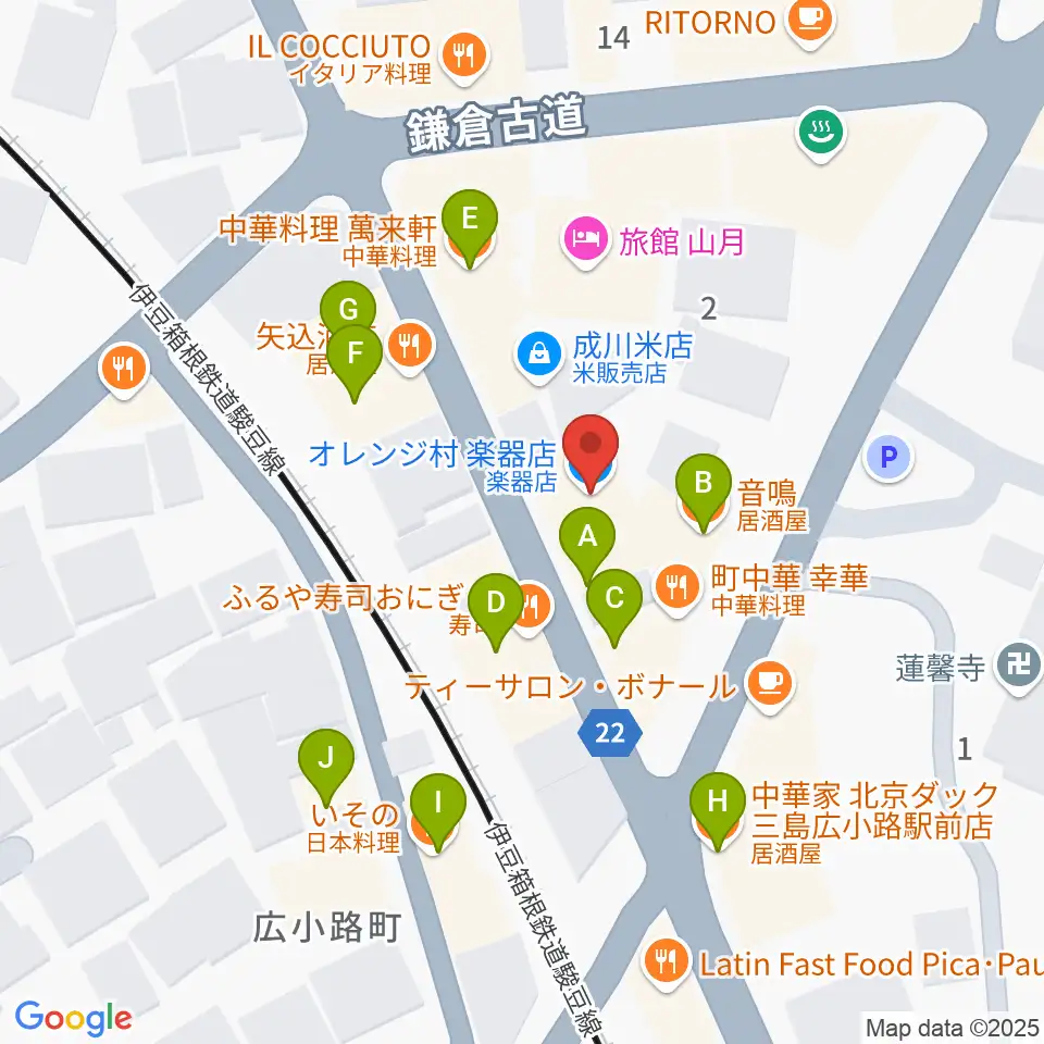 株式会社オレンジ村周辺のファミレス・ファーストフード一覧地図