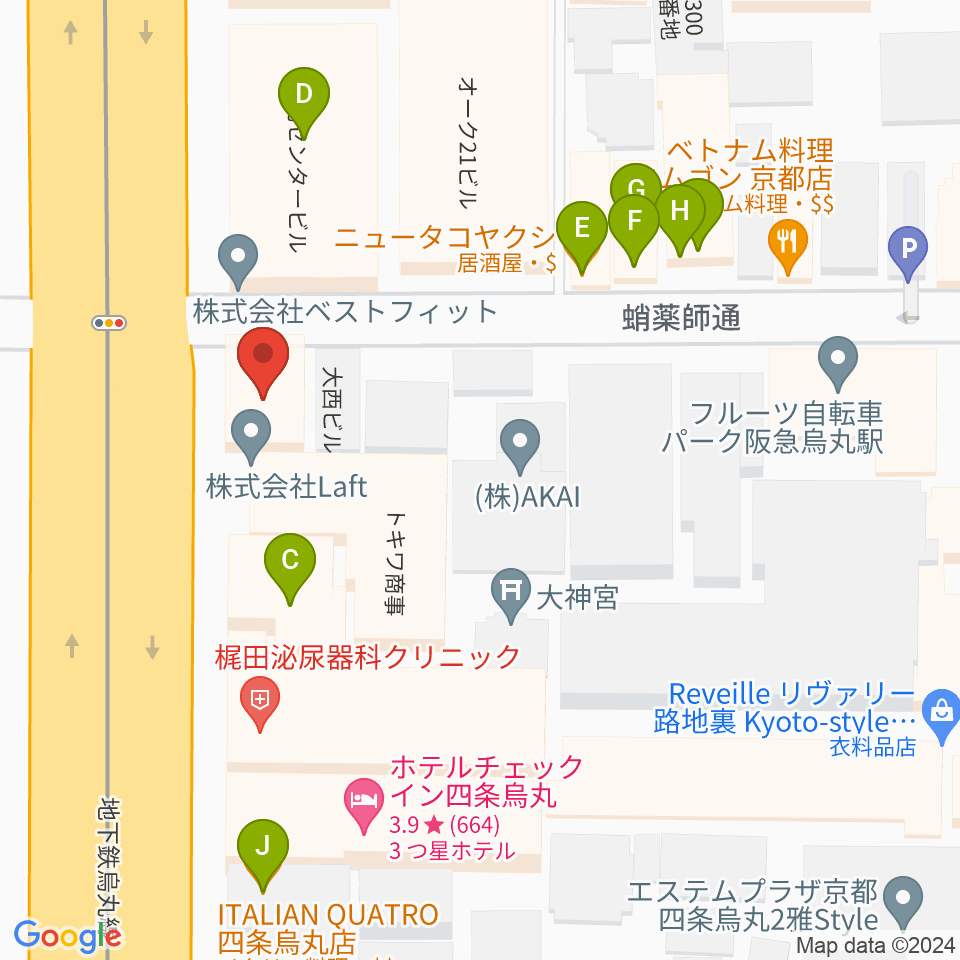 AKKUN’S周辺のファミレス・ファーストフード一覧地図