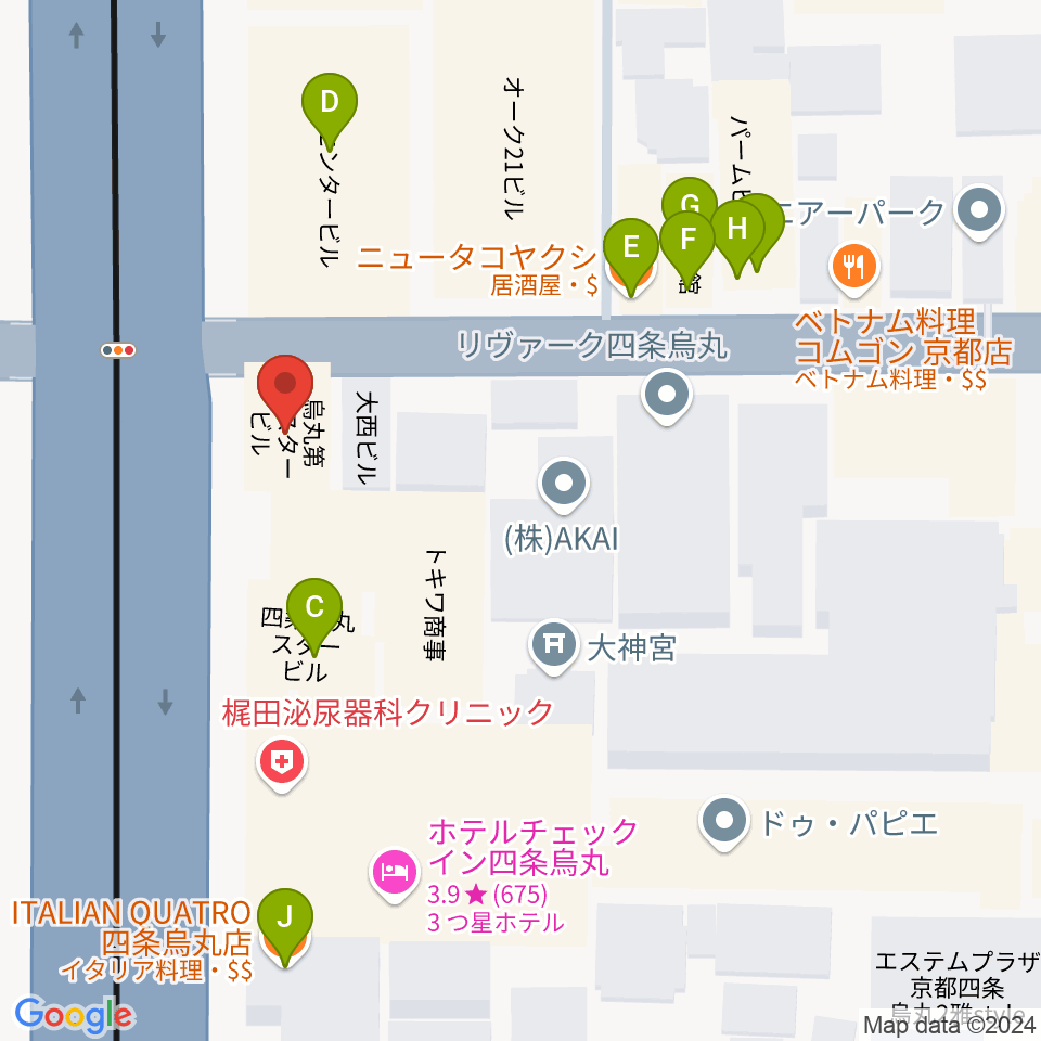 AKKUN’S周辺のファミレス・ファーストフード一覧地図