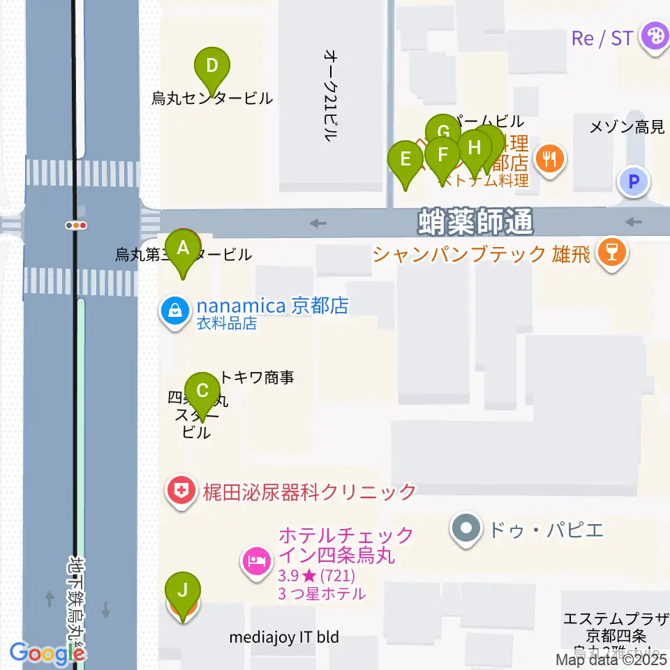 AKKUN’S周辺のファミレス・ファーストフード一覧地図