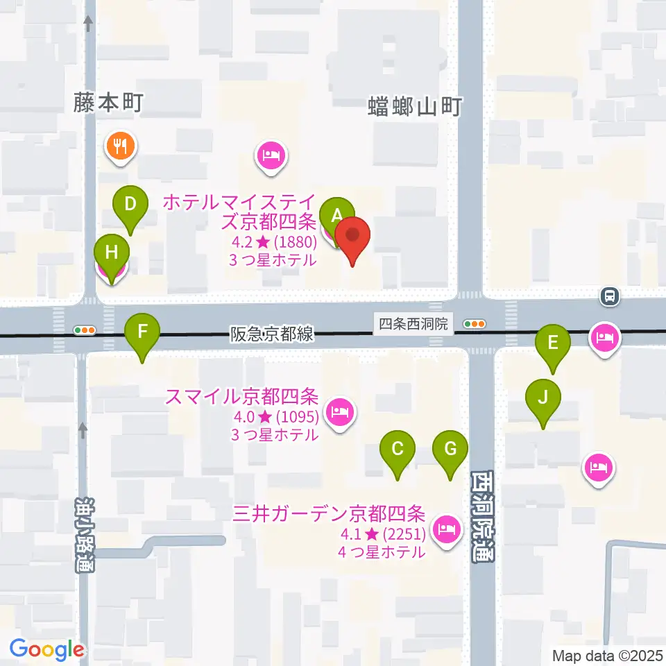 マルコ・ストリングス周辺のファミレス・ファーストフード一覧地図