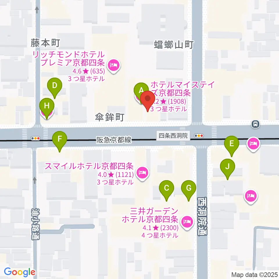 マルコ・ストリングス周辺のファミレス・ファーストフード一覧地図