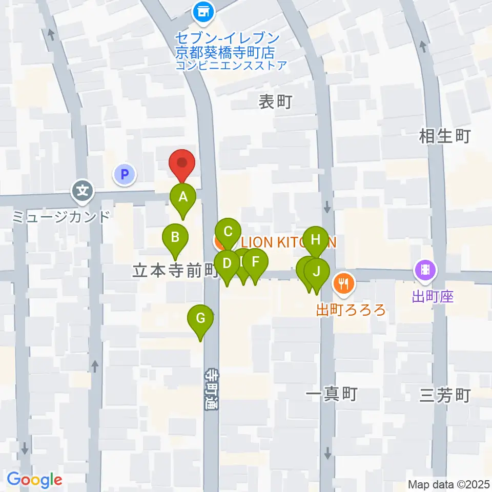 イチイヒロキ Violin Shop周辺のファミレス・ファーストフード一覧地図