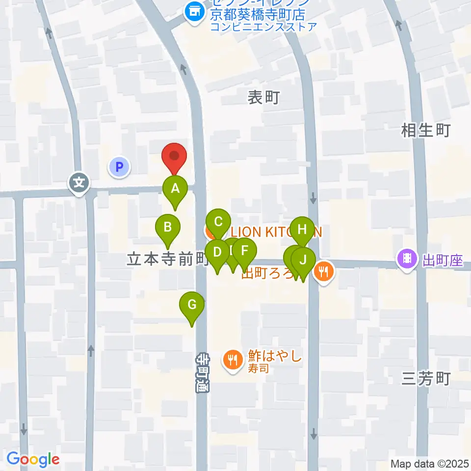 イチイヒロキ Violin Shop周辺のファミレス・ファーストフード一覧地図