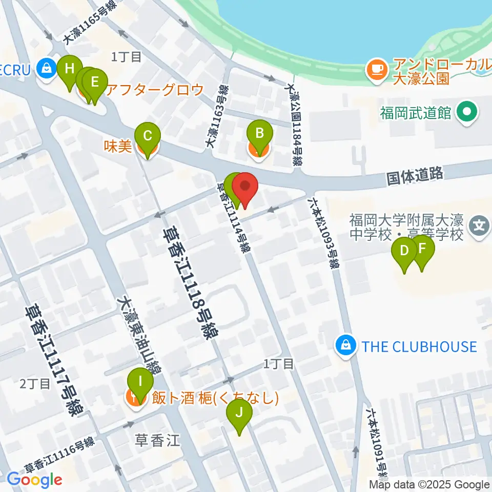 アルト・クレフ大濠周辺のファミレス・ファーストフード一覧地図