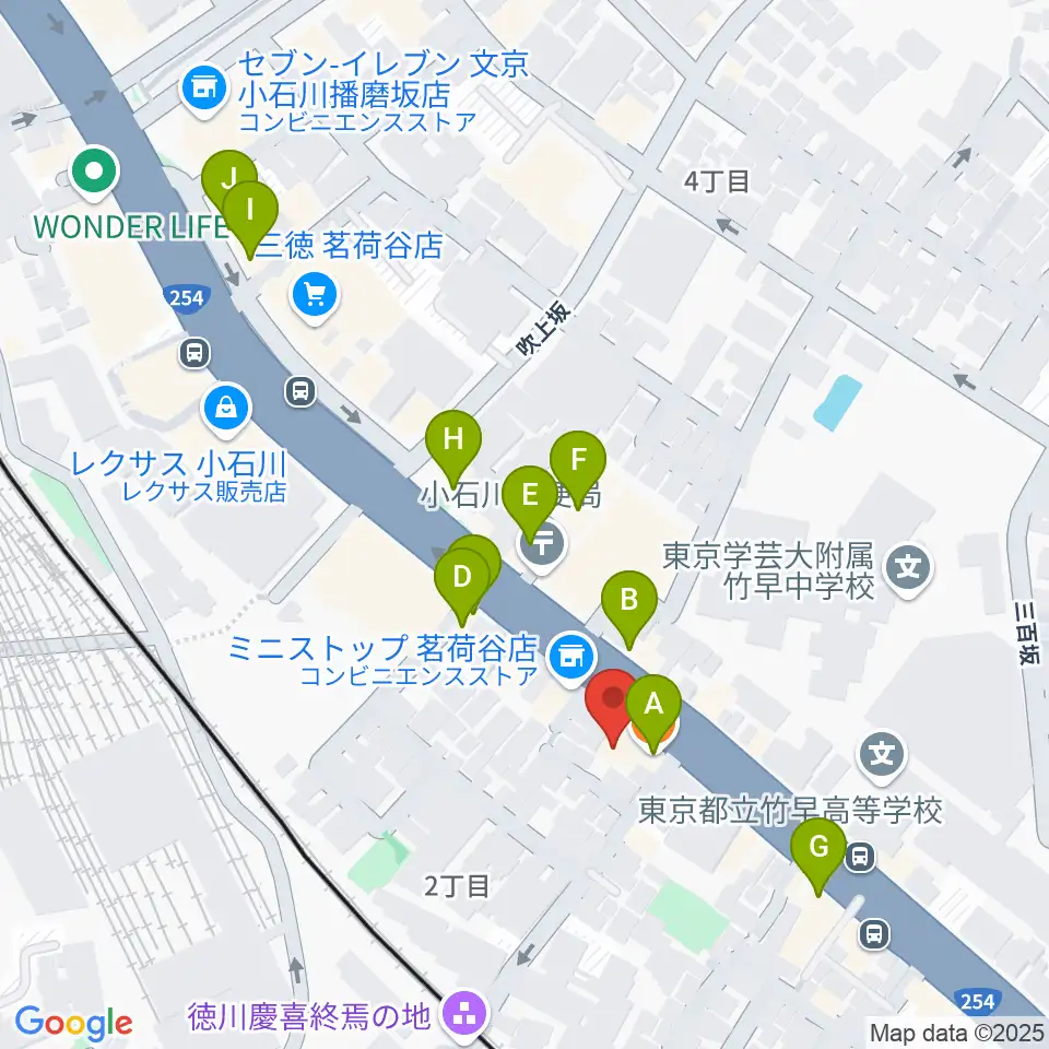 西部ピアノ東京周辺のファミレス・ファーストフード一覧地図