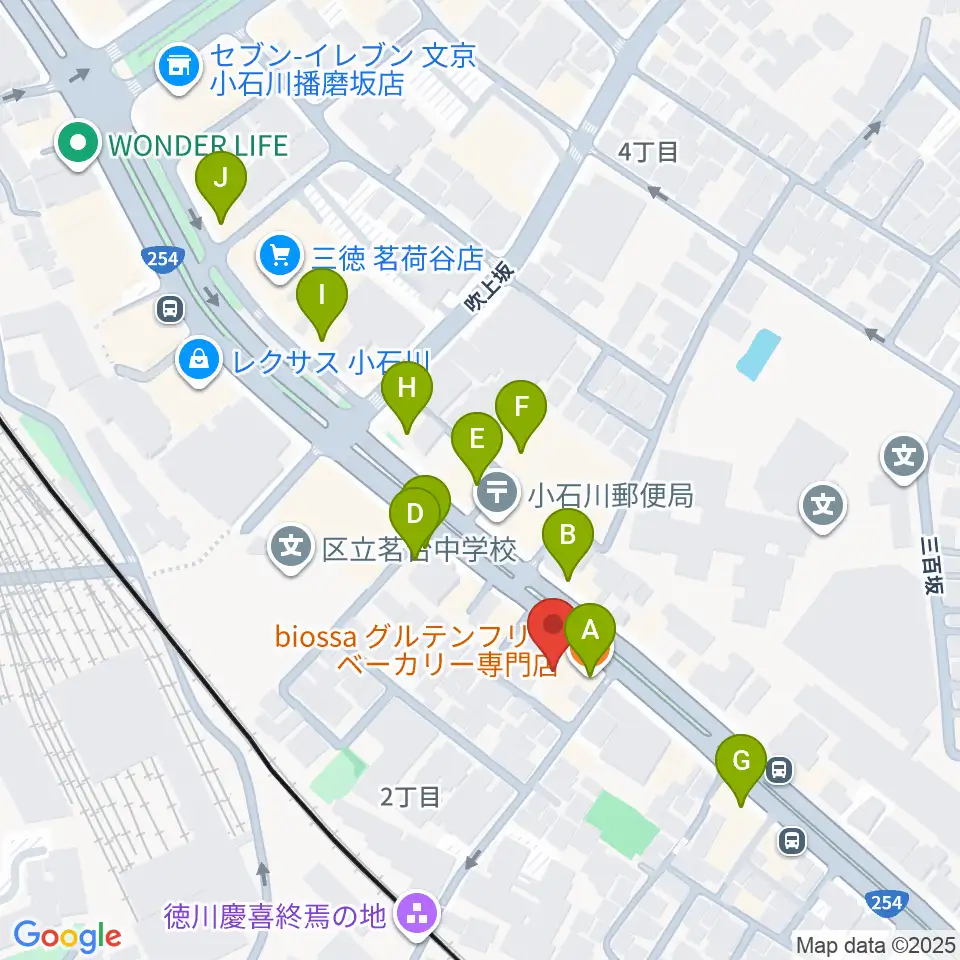 西部ピアノ東京周辺のファミレス・ファーストフード一覧地図