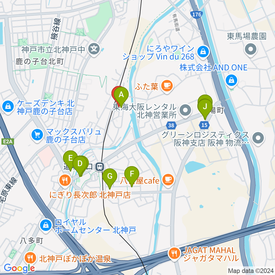 有限会社ピアノ技研周辺のファミレス・ファーストフード一覧地図