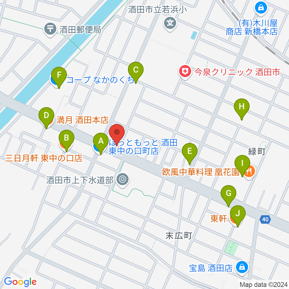 サトウピアノアカデミー周辺のファミレス・ファーストフード一覧地図