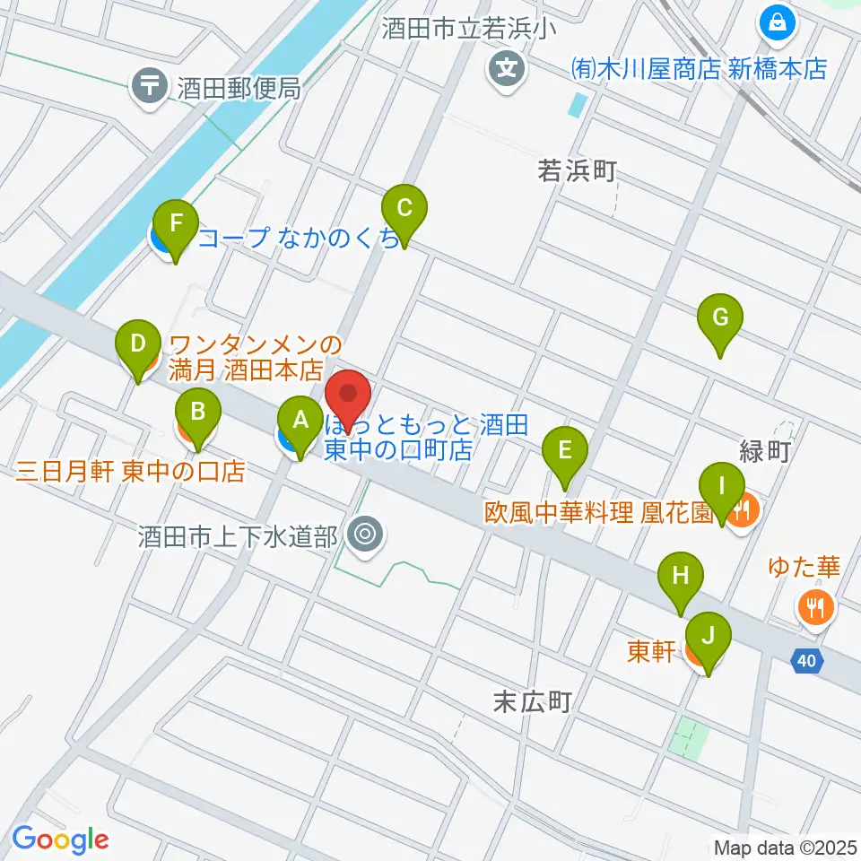 サトウピアノアカデミー周辺のファミレス・ファーストフード一覧地図