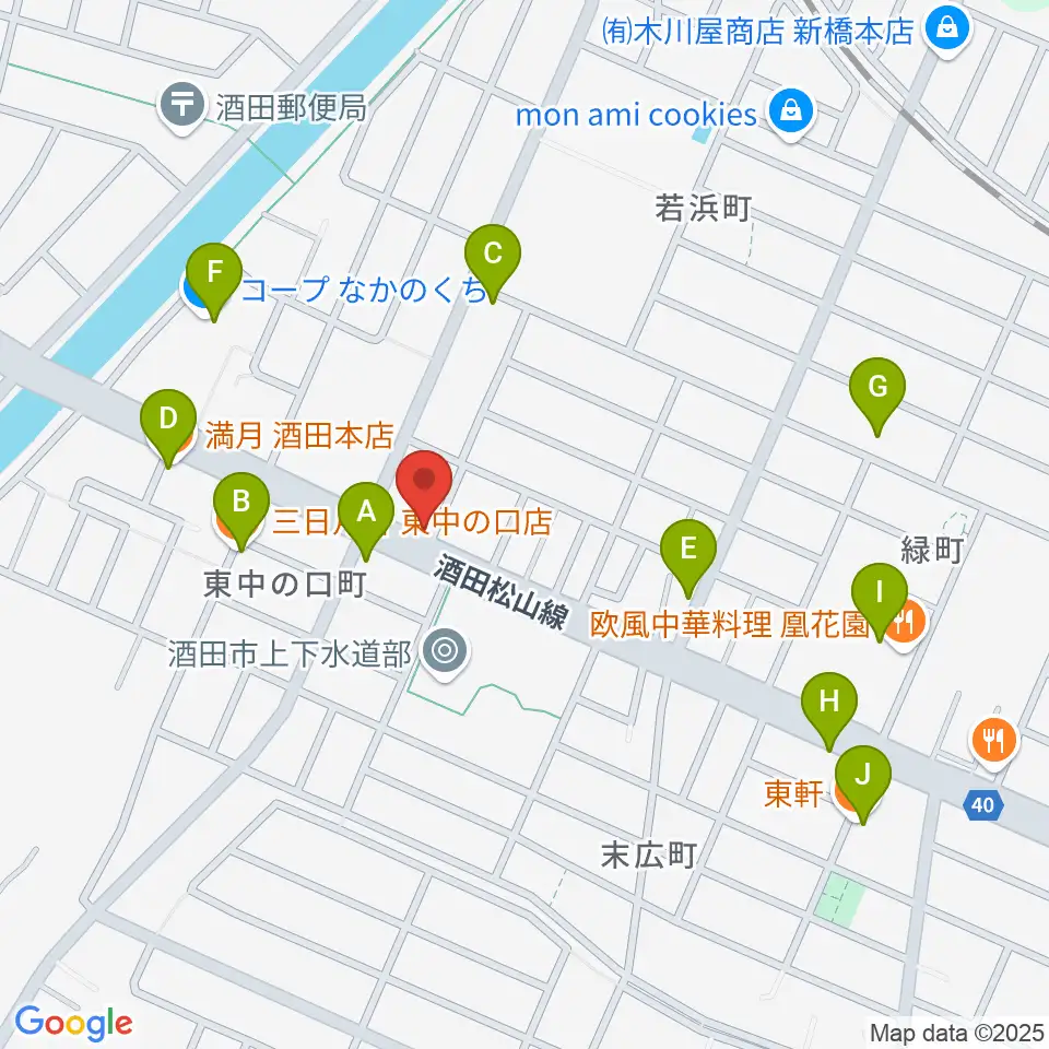 サトウピアノアカデミー周辺のファミレス・ファーストフード一覧地図