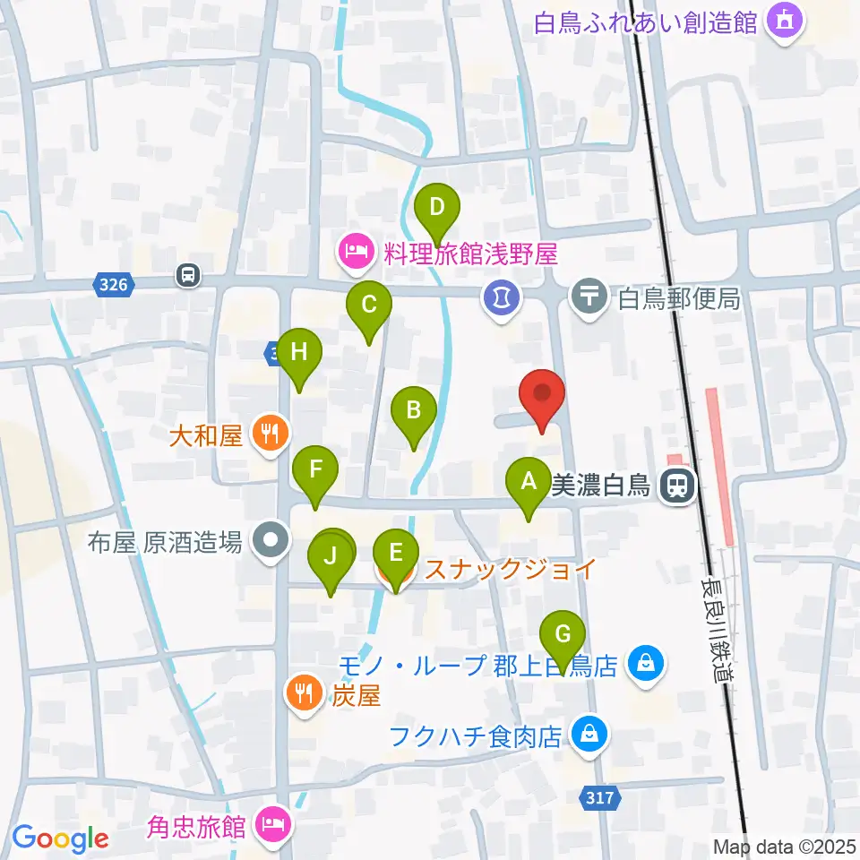 上田楽器店周辺のファミレス・ファーストフード一覧地図
