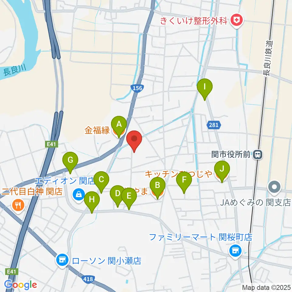 石原楽器工房周辺のファミレス・ファーストフード一覧地図