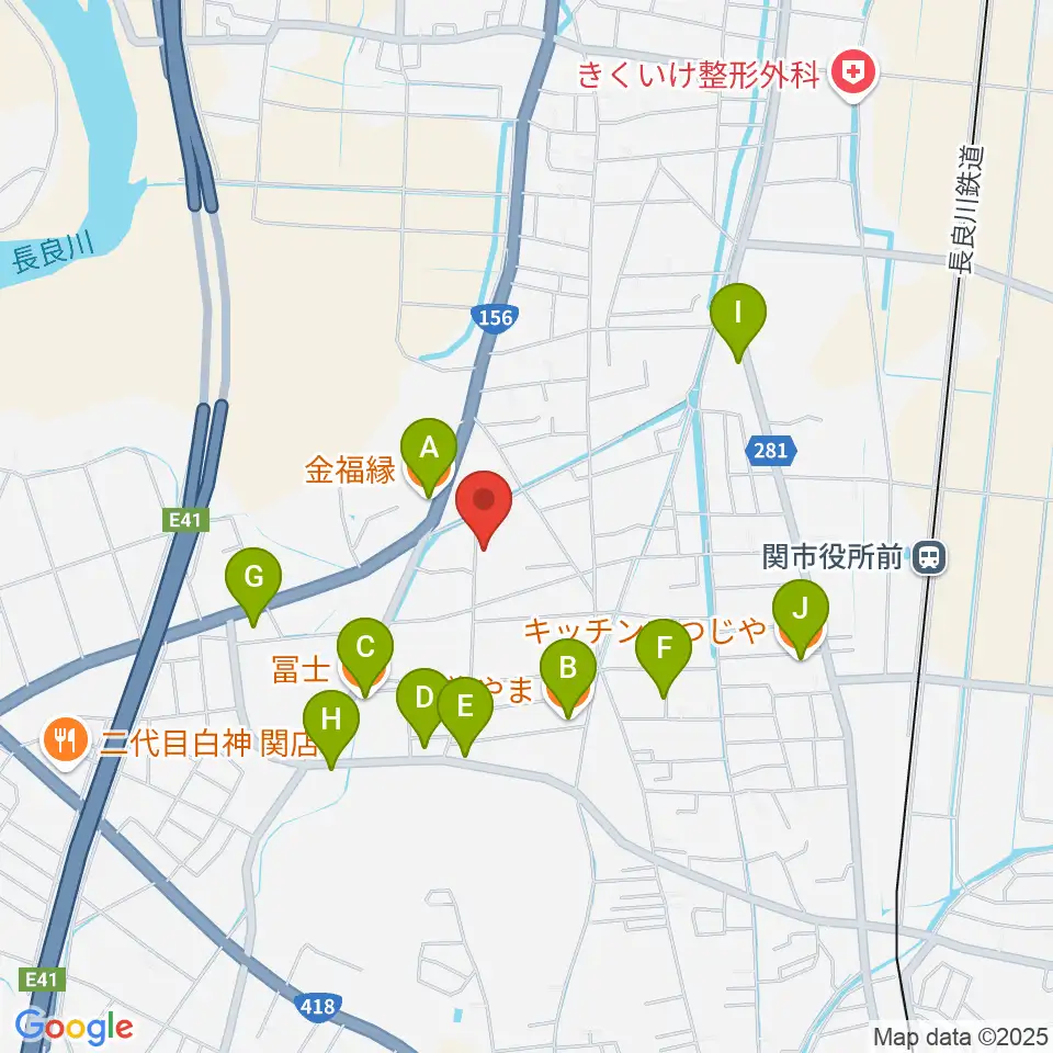 石原楽器工房周辺のファミレス・ファーストフード一覧地図