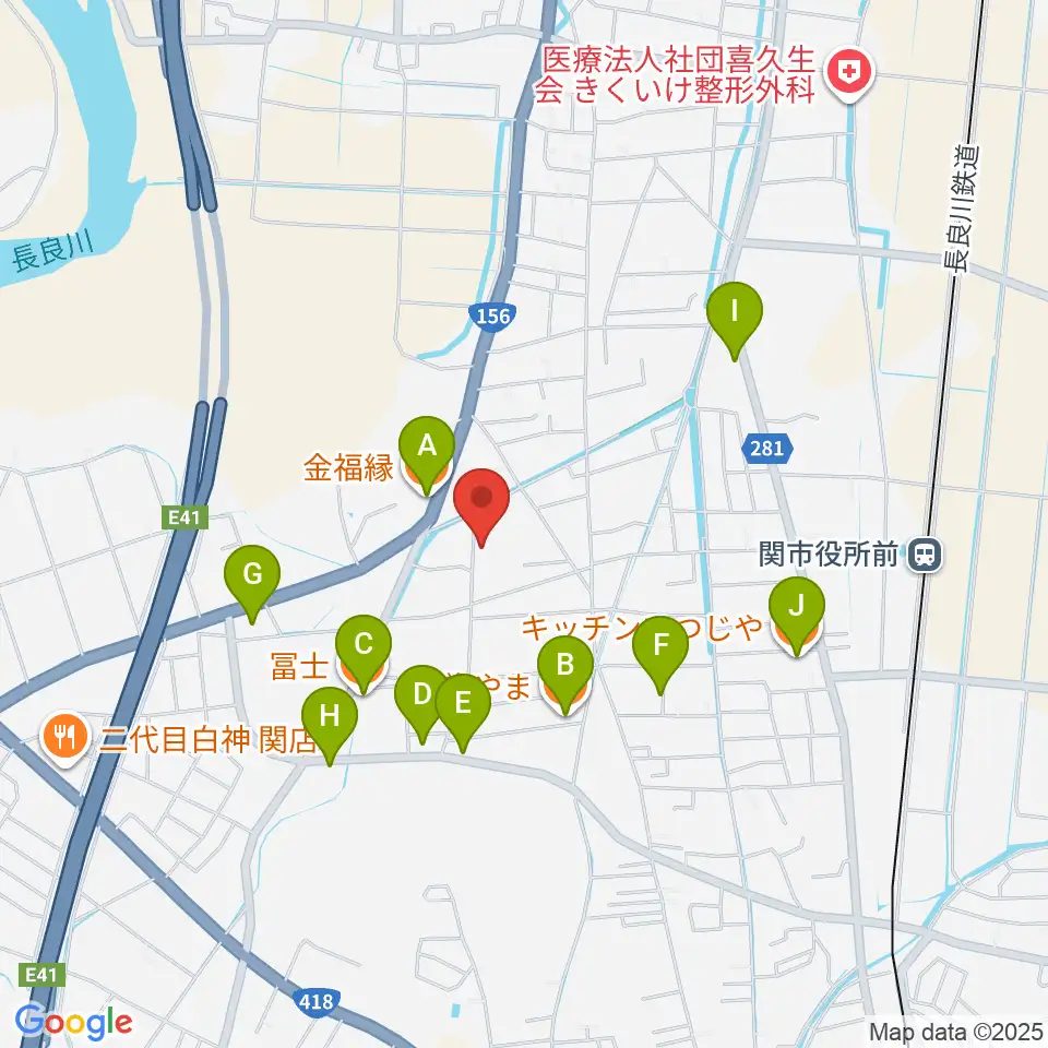 石原楽器工房周辺のファミレス・ファーストフード一覧地図