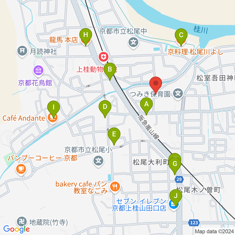 有限会社 永野ピアノ周辺のファミレス・ファーストフード一覧地図