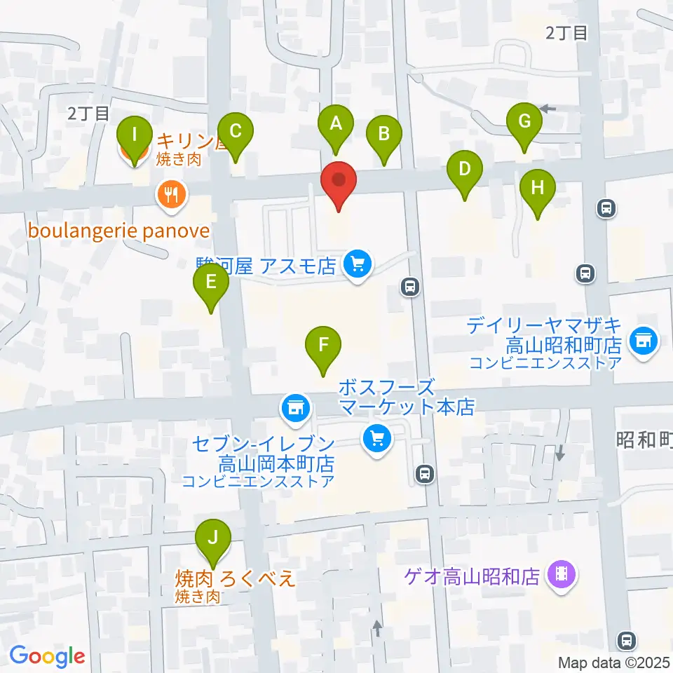 コサカ楽器 カルパティオ店周辺のファミレス・ファーストフード一覧地図