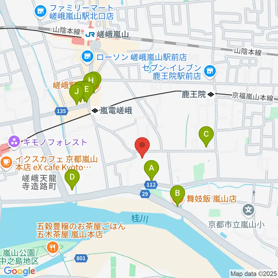 ピアノヨシカワ周辺のファミレス・ファーストフード一覧地図