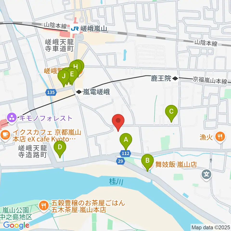 ピアノヨシカワ周辺のファミレス・ファーストフード一覧地図