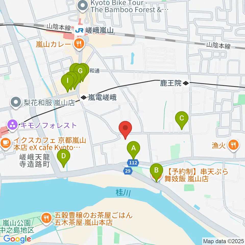 ピアノヨシカワ周辺のファミレス・ファーストフード一覧地図