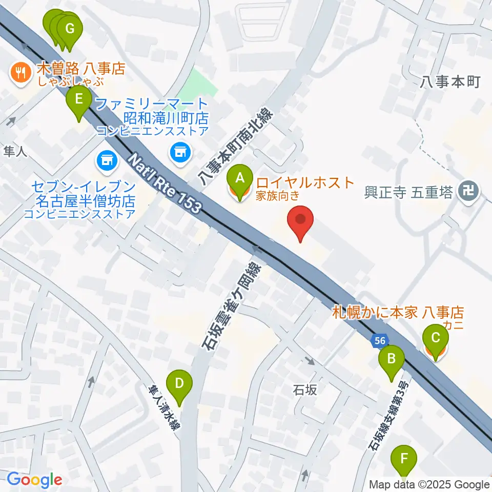 KORG STUDIO EXTREME周辺のファミレス・ファーストフード一覧地図