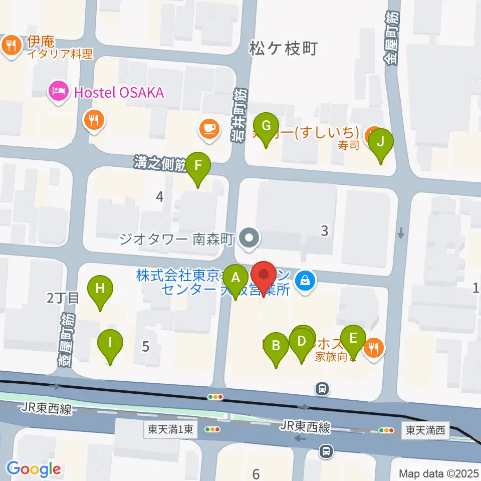 フレット楽器ヤマサキ周辺のファミレス・ファーストフード一覧地図