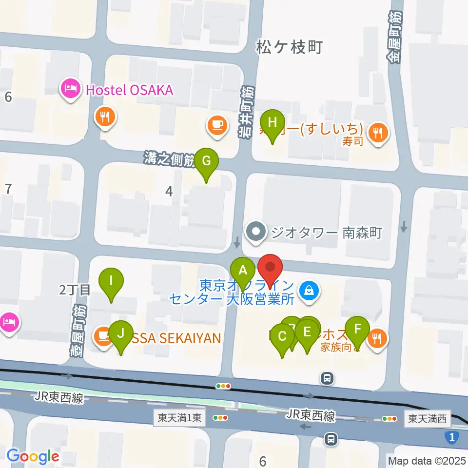フレット楽器ヤマサキ周辺のファミレス・ファーストフード一覧地図