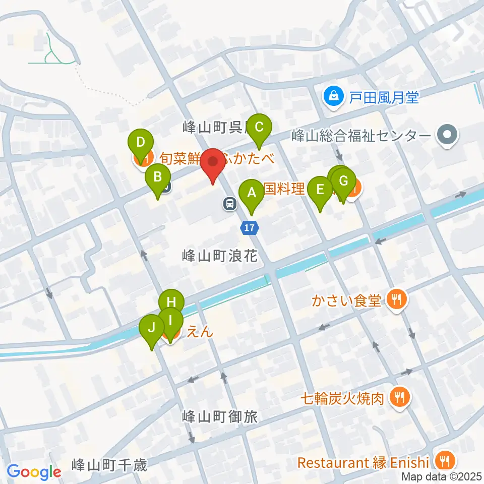 宮田教育堂周辺のファミレス・ファーストフード一覧地図