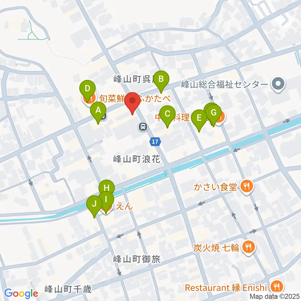 宮田教育堂周辺のファミレス・ファーストフード一覧地図