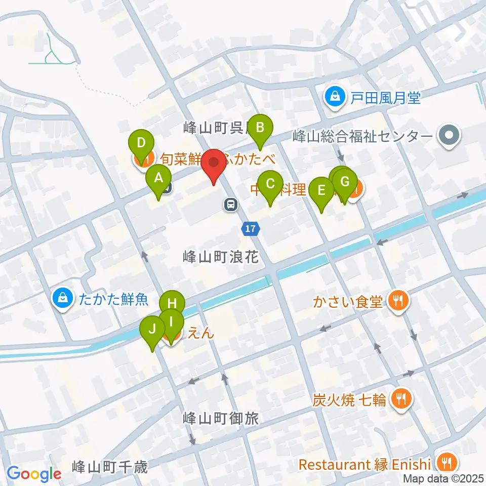 宮田教育堂周辺のファミレス・ファーストフード一覧地図