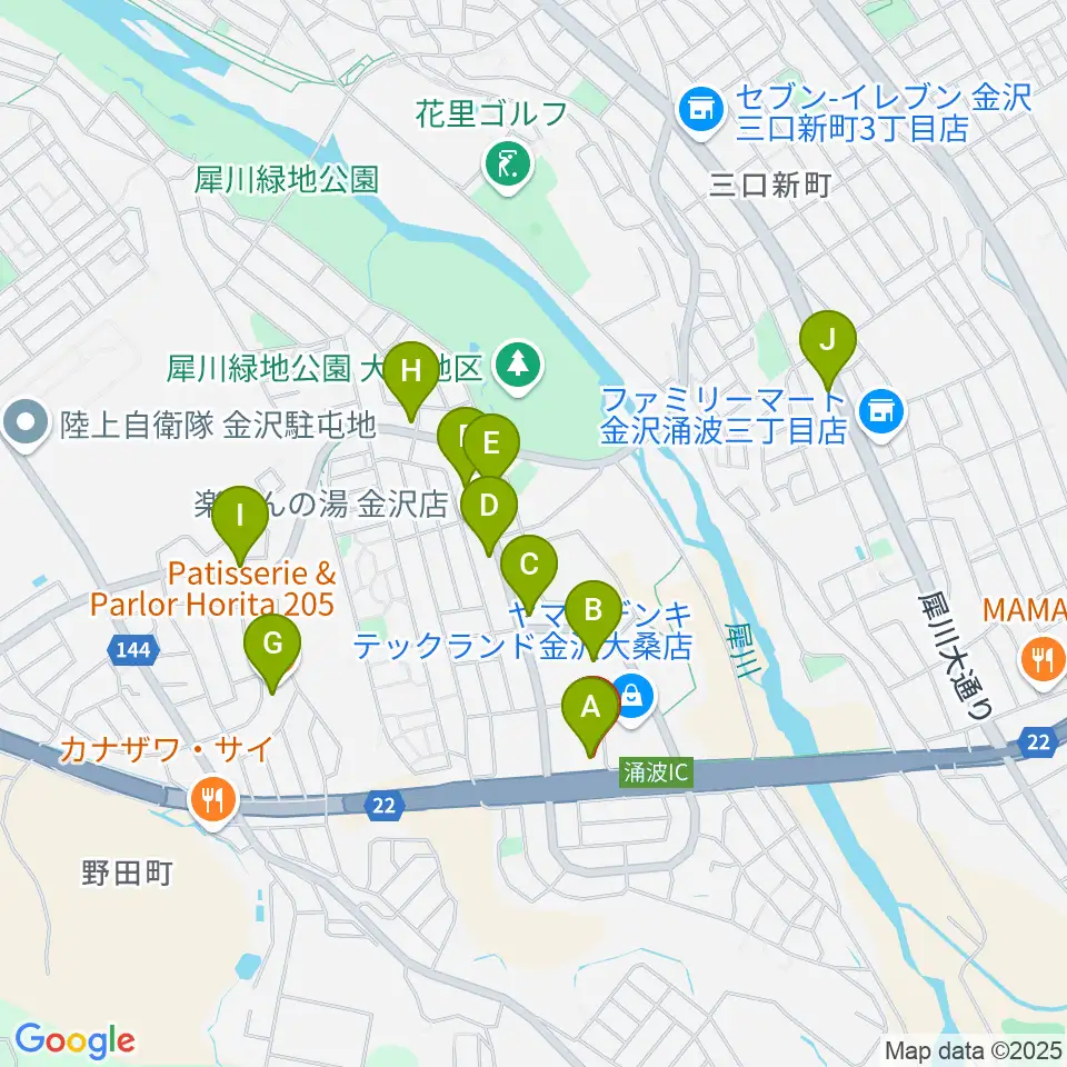 開進堂楽器 MPC大桑周辺のファミレス・ファーストフード一覧地図