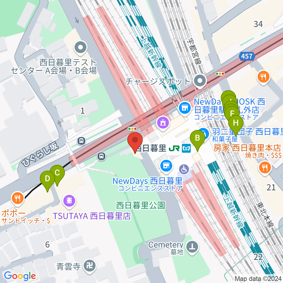 I.G.Oスタジオ周辺のファミレス・ファーストフード一覧地図