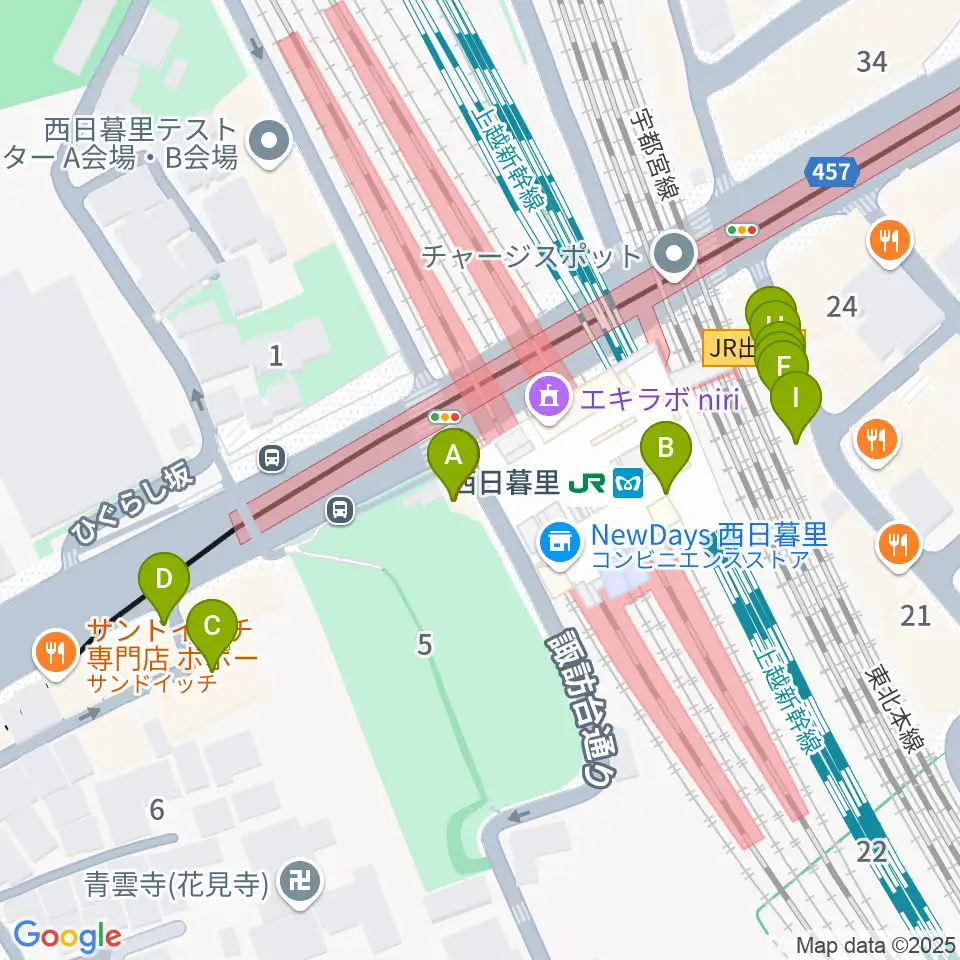 I.G.Oスタジオ周辺のファミレス・ファーストフード一覧地図